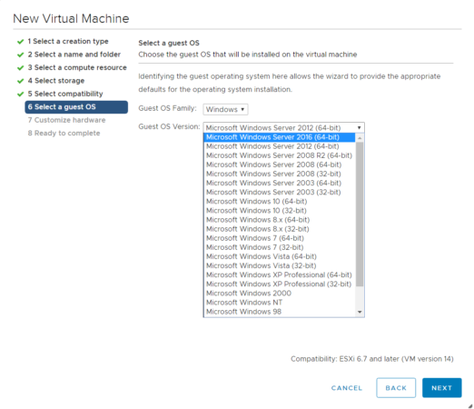 Семейство виртуальной машины VMware