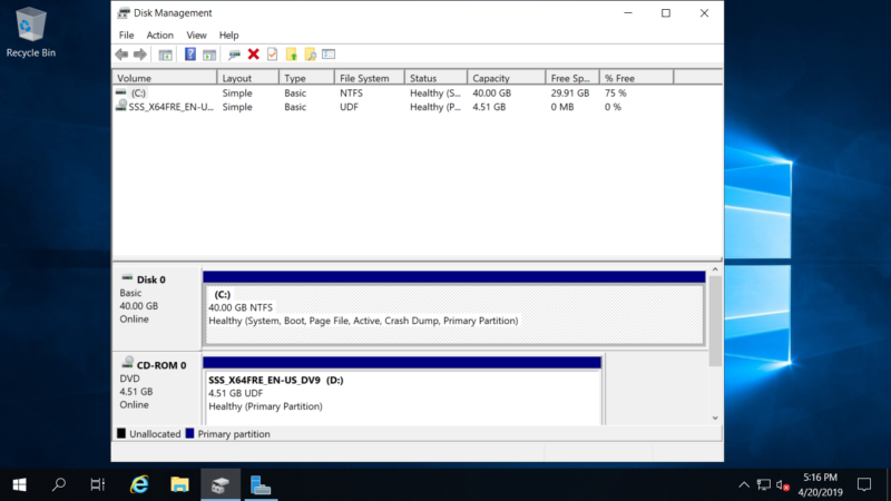 Состояние дисков Windows Server